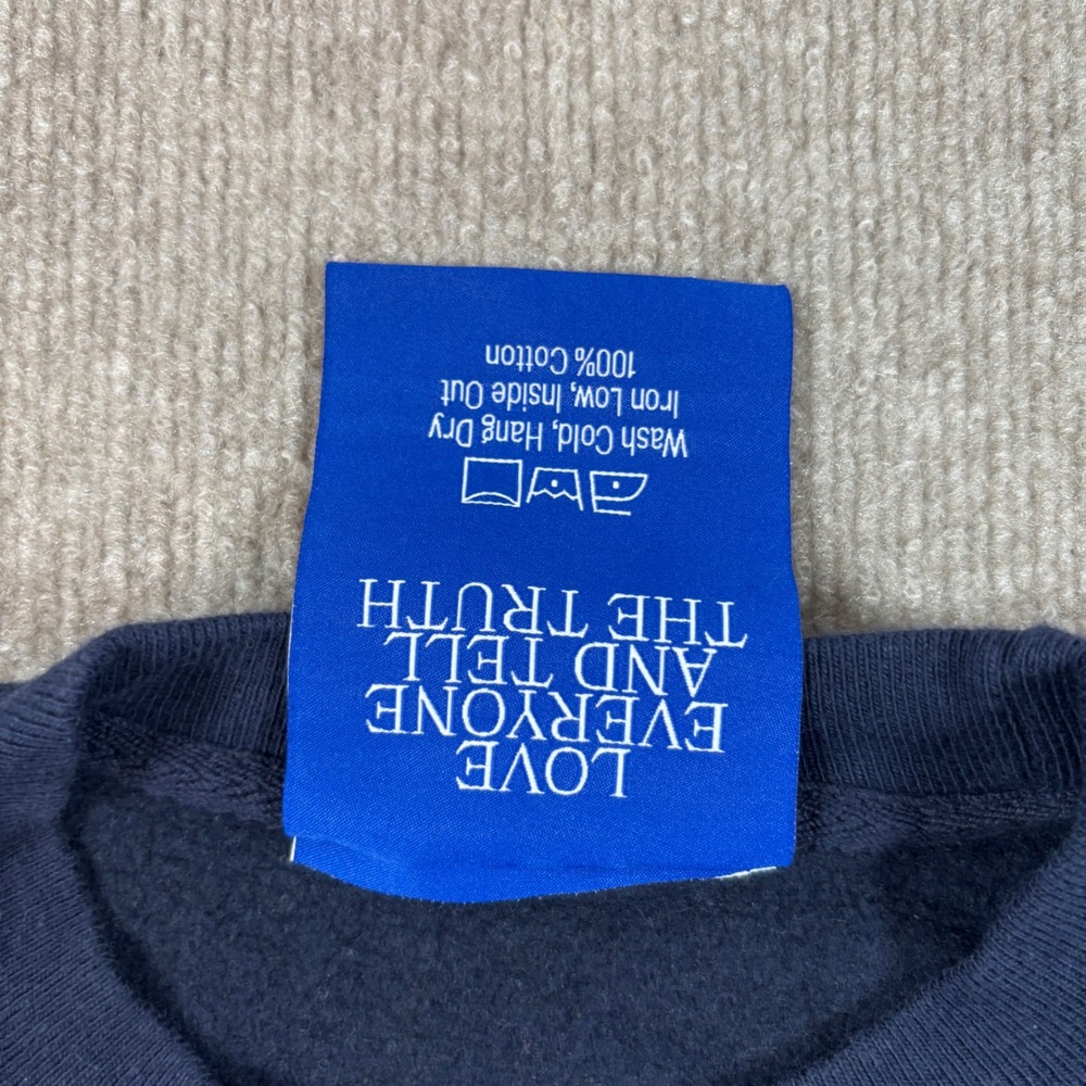 ALLCAPSTUDIO Navy We Believe Champion Crewneck Men's Size Small EUC - Picture 4 of 7